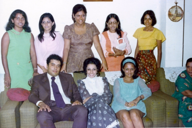 CLASS GIRLS AT MAWJI WEDDING - FEB 1974 - Parvin Karsan, Zaitun Samji, Najma Jetha, Nargis Stock, Nurjehan Kanji and Shaida Walji