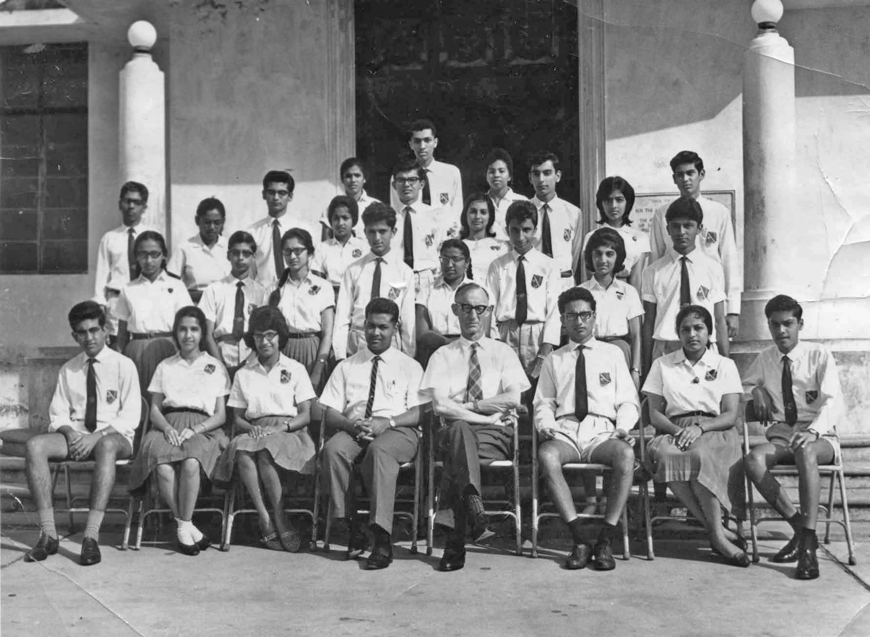1964 Picture === School Prefects with Mr. Corkery & Mr. Carneiro